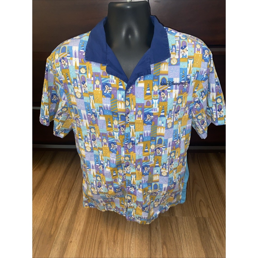 Walt Disney World AOP Shirt Mens Size XL 50th Anniversary Mickey Button Up